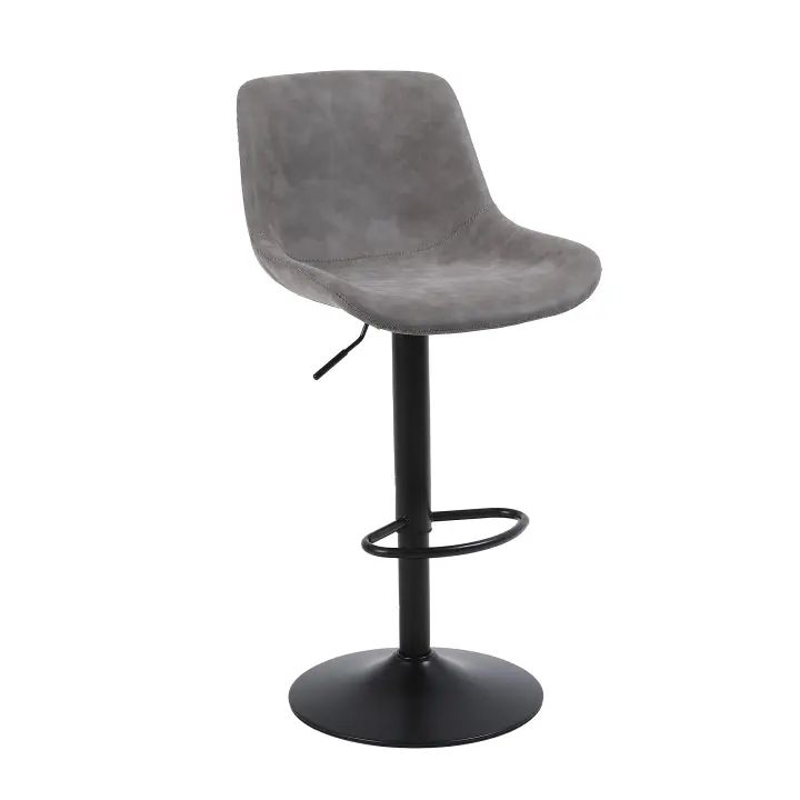 Taburete de Bar, Taburete Giratorio con Respaldo, sillas de Bar Modernas Ajustables, Taburete Alto sin Brazos de Piel sintética para Isla de Cocina, Color Blanco - 1