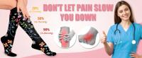 Medias de compresión con patrón floral para hombre y mujer, medias deportivas profesionales, edema, venas varicosas, enfermeros, 6 pares - details 1