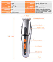 Kemei-cortadora de pelo eléctrica multifunción, afeitadora corporal, Kit de aseo inalámbrico, 5 en 1, 680A - details 1