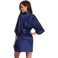 Bata de satén para mujer, lencería íntima, ropa de dormir sedosa, regalo de boda nupcial, bata de baño tipo kimono informal, camisón Sexy - details 34