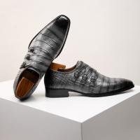Zapatos de cuero transpirables de vestir para hombre con relieve. - details 17
