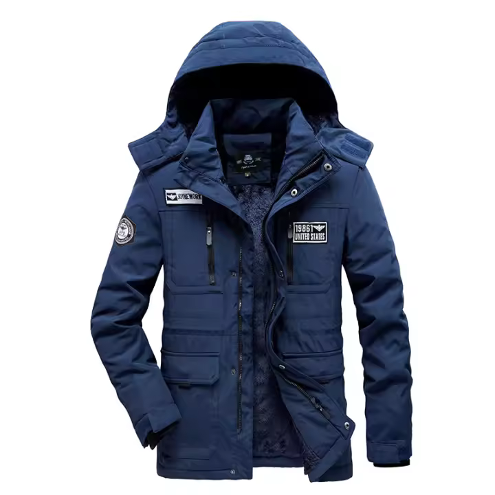 Chaqueta de Invierno Desmontable de Comodidad al Aire Libre Abrigo de Vellón Grueso con Protección contra el Viento Moda Casual para Hombres - 1