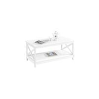 Mesa Centro Elevable de Madera Mesa de Café para Salón con Revistero Mueble de Diseño Moderno 104,5 x 49,5 x (49-61,5) cm Blanco - details 5