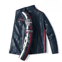 Nuevo traje de carreras de motos de los hombres, de cuero, de lana, delgado, chaqueta oscura, chaqueta de invierno para hombres, chaqueta de choque etiqueta - details 6
