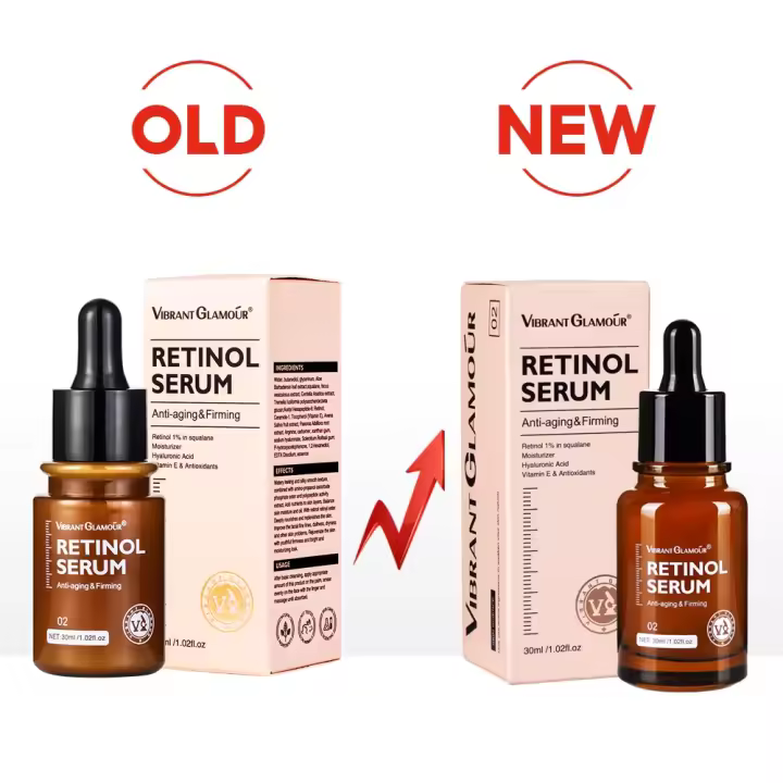 Set de crema blanqueadora facial Retinol, suero para ojos, esencia facial, antiarrugas, reafirmante, mejora las líneas, brillo, hidratación fina - 1