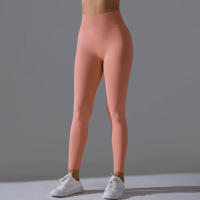 Hamidou-Pantalones deportivos de Yoga para mujer, mallas de cintura alta y caderas ajustadas, glúteos de melocotón, pantalones de Yoga desnudos de cintura alta - details 45