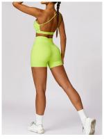 Pantalones cortos de Yoga de cintura alta para mujer, mallas cortas de realce de barriga para Fitness, gimnasio, correr - details 13