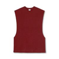 Camiseta sin mangas para correr de Color sólido para hombre, cuello redondo, absorbente de humedad, chaleco cortado de secado rápido, camisa deportiva de verano - details 10