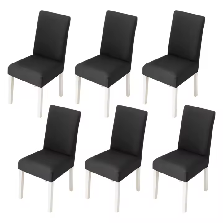 Funda elástica para silla de comedor, cubierta extraíble de LICRA suave y lavable, 6 piezas, para cocina, Hotel, mesa y banquete - 1