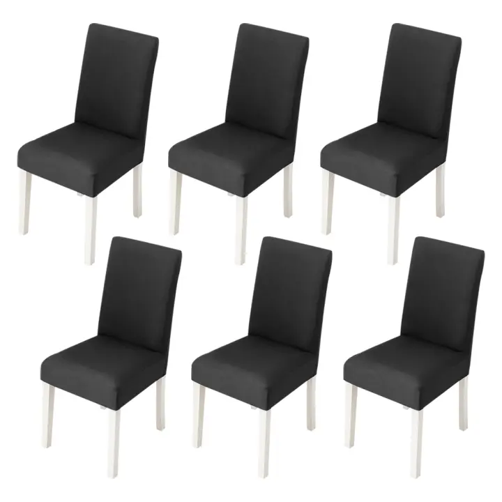Funda elástica para silla de comedor, cubierta extraíble de LICRA suave y lavable, 6 piezas, para cocina, Hotel, mesa y banquete - 1