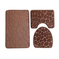 Juego de cubierta de asiento de inodoro, alfombrilla de baño, alfombra de suelo para cuarto de ducha, felpudo absorbente antideslizante, guijarros, decoración de bañera, 3 piezas - details 4