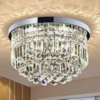 bestier ceiling flush mount crystal drum chandelier