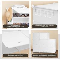 Zapatero de Plástico Blanco Organizador de Zapatos de Panel Modular con 8 Compartimentos para 32 Zapatos Con Puertas y Ganchos - details 6