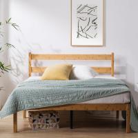 Ellie Cama 90x190 cm - Altura 35 cm con almacenamiento debajo de la cama - Estructura de cama de plataforma de bambú y madera con cabecero - Marrón - details 9