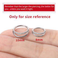 Piercing de Aro para tabique nasal, aro de 18G, g23, Circonia cúbica, zirconia, circonita, zirconita, espiral, joyería corporal, 1 unidad - details 8