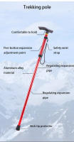 Palo De Montañismo Plegable Para Viajes Y Escalada De Cinco Secciones Telescopio Aleación De Aluminio Deporte Al Aire Libre Y Trekking - details 3