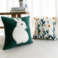 Funda de almohada bordada para sofá, cubierta decorativa con respaldo de flores, estilo nórdico, 1 unidad - details 7