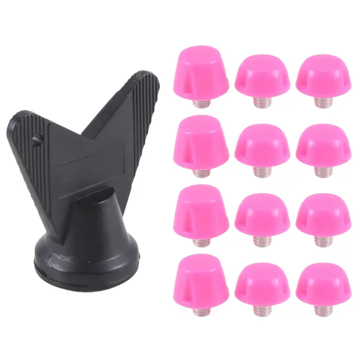 Tacos de repuesto para zapatos de fútbol, tachuelas antideslizantes, color rosa, 12 piezas, M5, 7mm, 10mm - 1