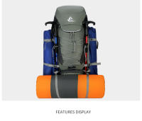 Mochila de Montañismo para Acampar y Senderismo de 75L con Cubierta de Lluvia Bolsa Deportiva al Aire Libre de Nylon Capacidad 60-80 Litros Peso 40-50kg - details 15