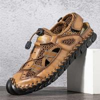 Sandalias de verano para hombre, sandalias de malla para exteriores, zuecos suaves, sandalias para hombre, sandalias deslizantes hechas a mano, zapatillas romanas para exteriores - details 16