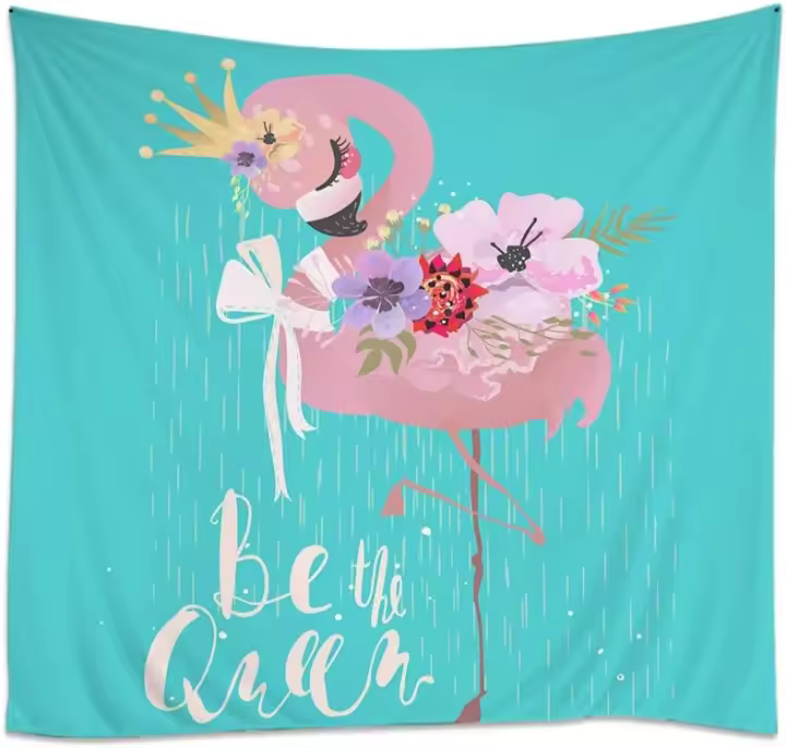 Tañuelo de Flamenco Reina Diseño de Pájaro Lindo con Corona y Lazo Decoración Ligera para el Hogar - 1