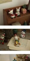 Regalo de Navidad, decoración de resina de animales bonitos, adorno de Papá Noel, decoración creativa de escritorio para oficina - details 5