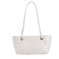 Bandolera de cuero de charol elegante, bolso de gran capacidad de estilo coreano dulce para las axilas, bolso de mano liso de Color sólido para ir al trabajo al aire libre - details 18