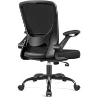 9060 Silla de oficina ergonómica con reposabrazos plegables, silla de ordenador giratoria de malla de 360 ° , gris claro - details 21