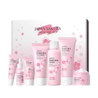 7 uds/5 uds/Set Sakura conjunto de cuidado de la piel para mujer regalo crema Facial suero tóner limpiador Facial protector solar crema para ojos caja de regalo cara W1W3 - details 2