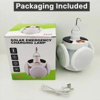 Luz Solar plegable para exteriores, bombilla LED portátil recargable por USB, luces de búsqueda, antorcha de Camping, lámpara de emergencia para cortes de energía - details 7