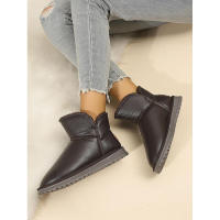 Tobillo impermeable para mujer, zapatos cálidos de felpa, botas de nieve antideslizantes con forro de piel, invierno, 2023 - details 10