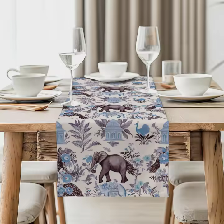 Camino de plantas Trcal, decoración de cocina para interiores y exteriores, caminos de mesa para el hogar, tela larga lavable para comedor - 1