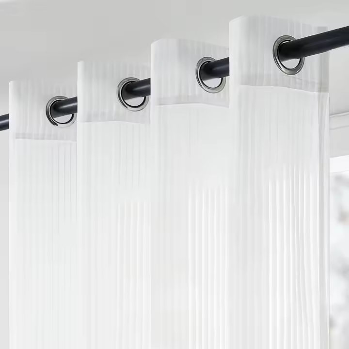 Cortinas Cortas Blancas Persianas Verticales 300x240 Transparentes para Ventanas Visillos - 1