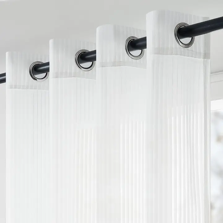 Cortinas Cortas Blancas Persianas Verticales 300x240 Transparentes para Ventanas Visillos - 1