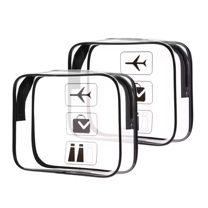 Bolsa de Avión Transparente de PVC Impermeable 2 Piezas para Hombres y Mujeres - 1