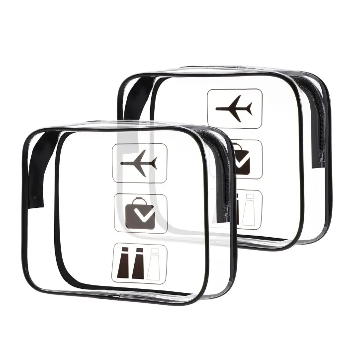 Bolsa de Avión Transparente de PVC Impermeable 2 Piezas para Hombres y Mujeres - 1