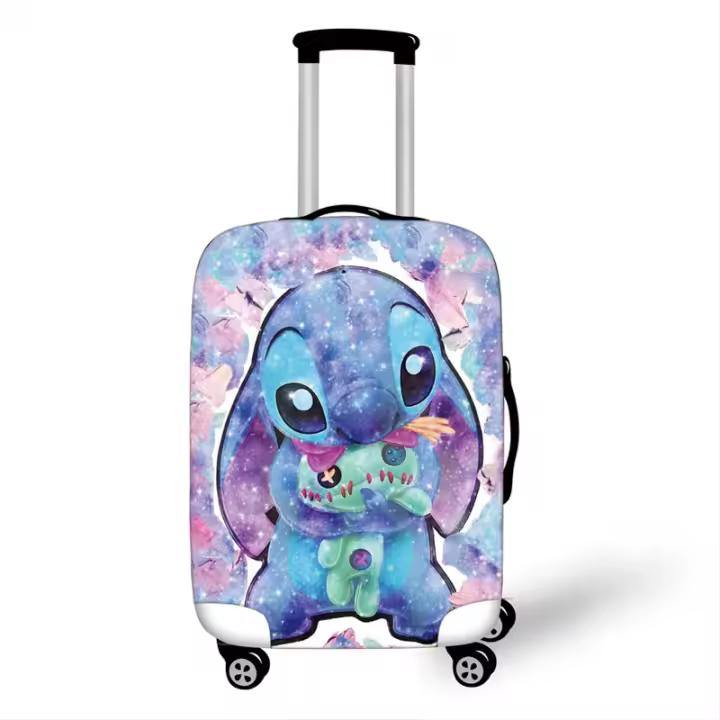 Cubierta de equipaje de viaje lavable elástica con dibujos animados de monstruo lindo, etiquetas de equipaje, cubierta protectora de maleta de viaje, cubierta antipolvo, no una maleta - 1