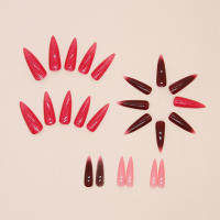 Uñas postizas largas con pegamento, fácil de pegar, encantadoras uñas postizas para manicura DIY en casa - details 5