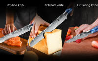 Juego de cuchillos de cocina de 8 piezas, cuchillo de chef de acero inoxidable con alto contenido de carbono, cuchilla perfecta para uso doméstico y profesional, regalo de cocina ideal - details 3