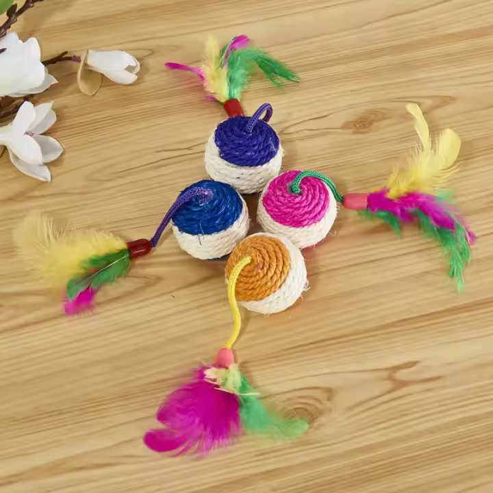 Juguete Interactivo de Sisal para Gatos Bola de Afilado para Gatitos Suministros de Mascotas - 1