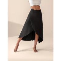 Casual con bolsillos liso para mujer falda con abertura de cintura alta - details 2