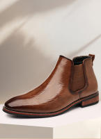 Chelsea botas de hombre de manga británica retro de talla grande botas de cuero británicas - details 2