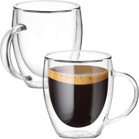Taza De Café De Vidrio Borosilicato De Doble Capa 250ml Con Asa Resistente a Altas Temperaturas Para Jugos Leche Y Bebidas Calientes - details 5