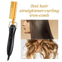 Hot Comb Straightener for Wigs and African Hair Flat Irons Fast Heating Straightening Brush Straight & Curler Roller Styler Tool - details 5