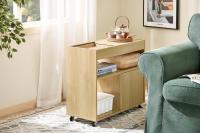Mesa Auxiliar con 2 Estantes Consola Mesita de Noche con Ruedas Mesa Blanca Mesita 70 x 35 x 60 cm FBT34-W ES - details 18