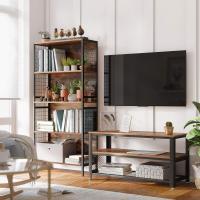 Gabinete Industrial para TV de hasta 43 Pulgadas, Soporte para TV, Consola, Mesa de Centro Pequeña con Marco de Metal, para Dormitorio de Sala, Color Negro, 100 cm - details 1