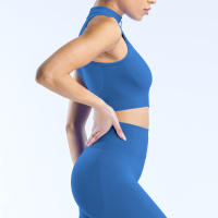 Dynamic 1/4 Zip Tank Chaleco deportivo de yoga para mujer Color sólido Ajuste ajustado Traje de fitness suave para mujer Traje de yoga Top Gimnasio Running Traje de ciclismo - details 4
