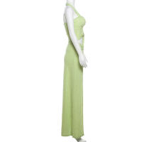 BUNO-Vestido largo liso con cuello Halter para Mujer, prenda elegante sin mangas con abertura lateral, ropa de calle para vacaciones - details 9