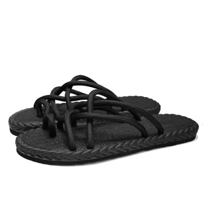 Todo fósforo EVA ropa exterior zapatos personalidad suave cuerda trenzada pisos zapatillas calzado antideslizante casa diapositivas sandalias playa - 1