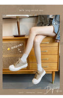 Pastel de queso nueva tendencia color coincidencia plataforma casual tablero zapatos versátil aumento de altura cabeza redonda zapatos blancos - details 1